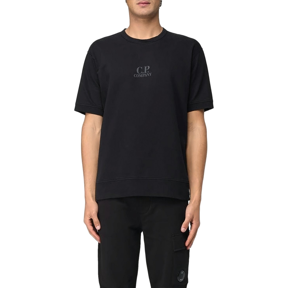 C.P. COMPANY Relaxed Fit Black Cotton Crew Neck T-Shirt